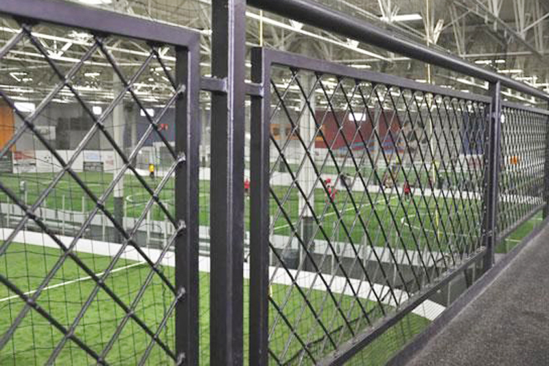 Metal Woven Wire Mesh Fencing At An Indoor Sports Facility from Direct Metals
